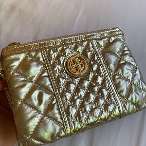 Tory Burch gold wristlet